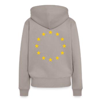 Drapeau de l’UE - Sweat à capuche Premium bio Femme - taupe - Dos - Julia (174cm)