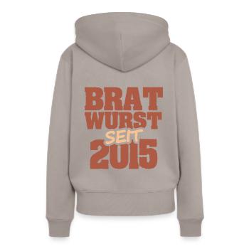 Barbecue 2015 - Frauen Premium Bio Hoodie - Taupe - Hinten - Julia (174cm)