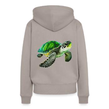 Grüne Meeresschildkröten sind eindrucksvolle Tiere - Frauen Premium Bio Hoodie - Taupe - Hinten - Julia (174cm)