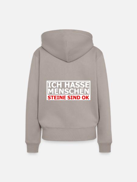 Ich hasse Menschen - Frauen Premium Bio Hoodie - Taupe