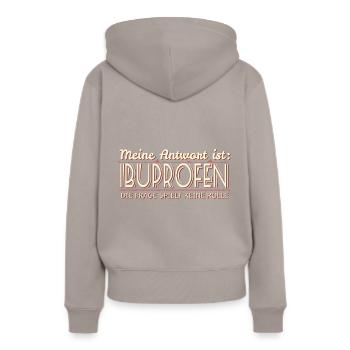 Krankenhaus - Frauen Premium Bio Hoodie - Taupe - Hinten - Julia (174cm)
