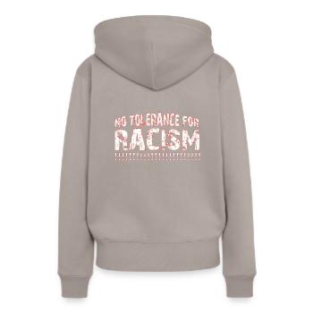 Antifa - Sweat à capuche Premium bio Femme - taupe - Dos - Julia (174cm)