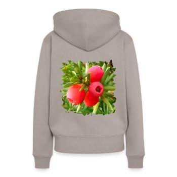 L’if est un conifère natif toxique - Sweat à capuche Premium bio Femme - taupe - Dos - Julia (174cm)