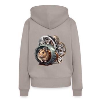 Une invention révolutionnaire pour la production d’énergie - Sweat à capuche Premium bio Femme - taupe - Dos - Julia (174cm)