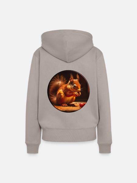 Eichhörnchen sind kuschelige Nagetiere - Frauen Premium Bio Hoodie - Taupe