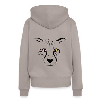 Contour de guépard - Sweat à capuche Premium bio Femme - taupe - Dos - Julia (174cm)