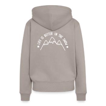 Neige ski montagnes montagnes snowboard neige hiver - Sweat à capuche Premium bio Femme - taupe - Dos - Julia (174cm)