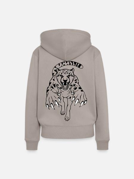 Springender Gepard - Frauen Premium Bio Hoodie - Taupe