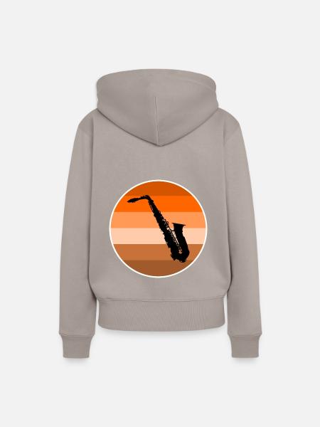 Saxofon - Frauen Premium Bio Hoodie - Taupe
