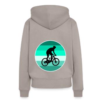 Downhill - Sweat à capuche Premium bio Femme - taupe - Dos - Julia (174cm)