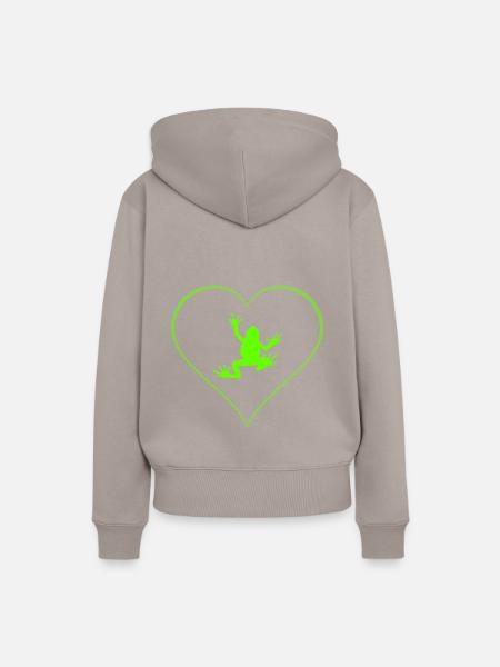 Frosch - Frauen Premium Bio Hoodie - Taupe