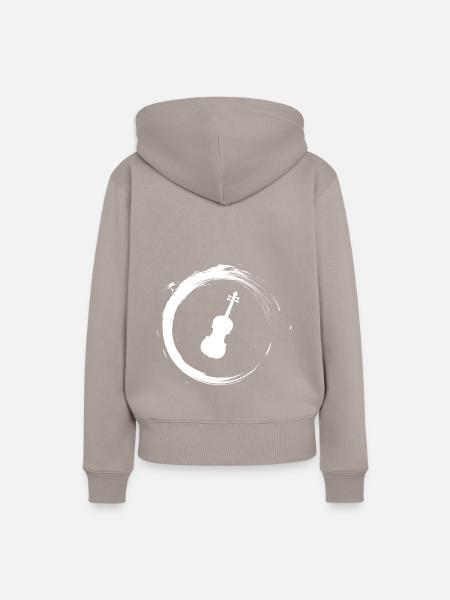 Violine - Frauen Premium Bio Hoodie - Taupe