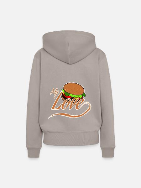 Burger - Frauen Premium Bio Hoodie - Taupe