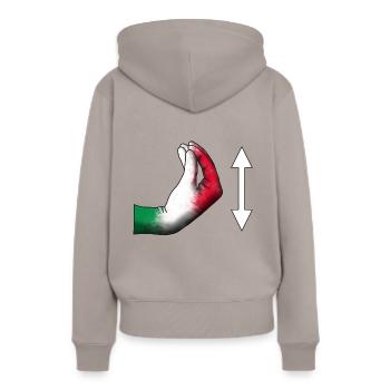 Instructions Italien - Sweat à capuche Premium bio Femme - taupe - Dos - Julia (174cm)