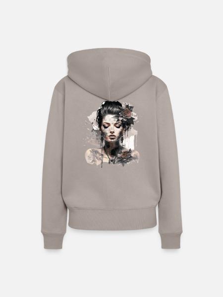 Tätowierkünstlerin 1 - Frauen Premium Bio Hoodie - Taupe