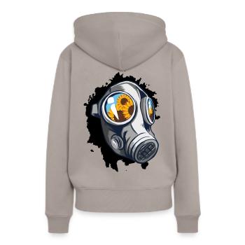 masque à gaz - Sweat à capuche Premium bio Femme - taupe - Dos - Julia (174cm)