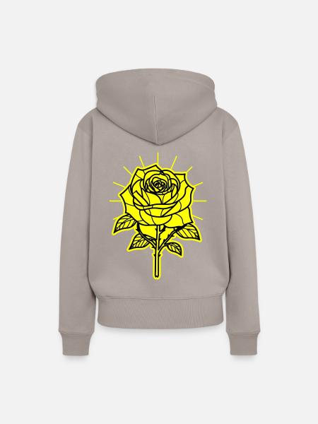 Rose Blume Dornen - Frauen Premium Bio Hoodie - Taupe
