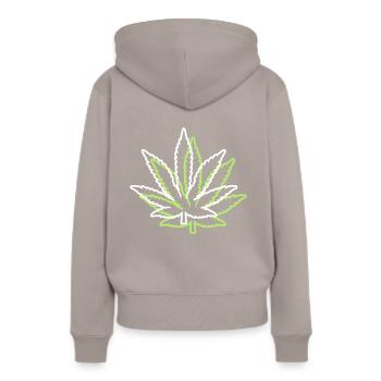 kush weed cannabis feuille symbole chanvre - Sweat à capuche Premium bio Femme - taupe - Dos - Julia (174cm)