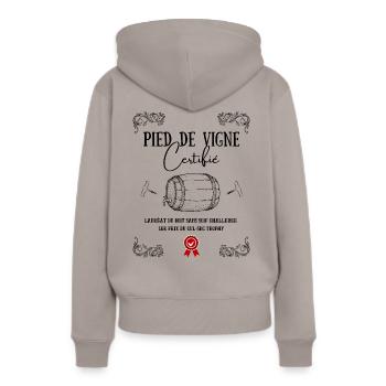 Pied de Vigne - Sweat à capuche Premium bio Femme - taupe - Dos - Julia (174cm)