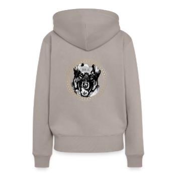 Gagnant - Sweat à capuche Premium bio Femme - taupe - Dos - Julia (174cm)