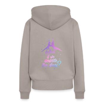 cirque - Sweat à capuche Premium bio Femme - taupe - Dos - Julia (174cm)
