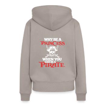 Pirate Pirate - Sweat à capuche Premium bio Femme - taupe - Dos - Julia (174cm)