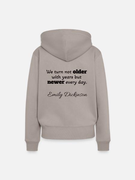 Citation positive Emily Dickinson - Sweat à capuche Premium bio Femme - taupe