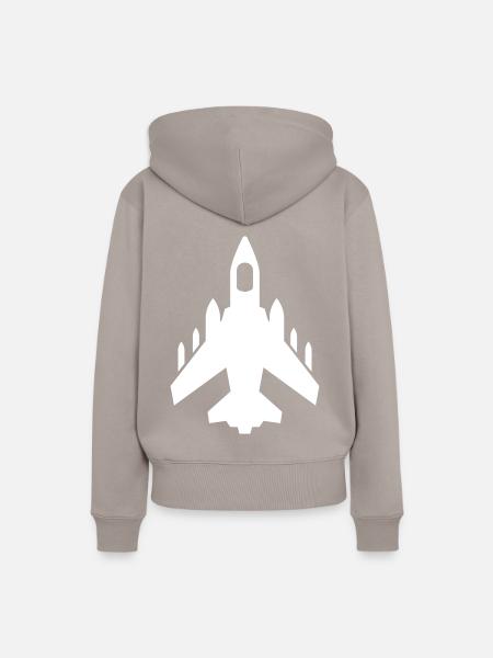 Flugzeug jet symbol - Frauen Premium Bio Hoodie - Taupe