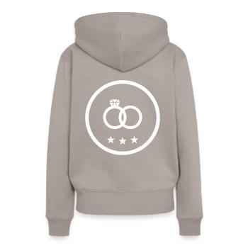 Anneaux de mariage Bague de mariage - Sweat à capuche Premium bio Femme - taupe - Dos - Julia (174cm)
