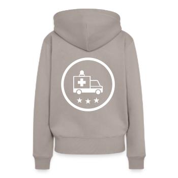 Krankenwagen Ambulance - Sweat à capuche Premium bio Femme - taupe - Dos - Julia (174cm)