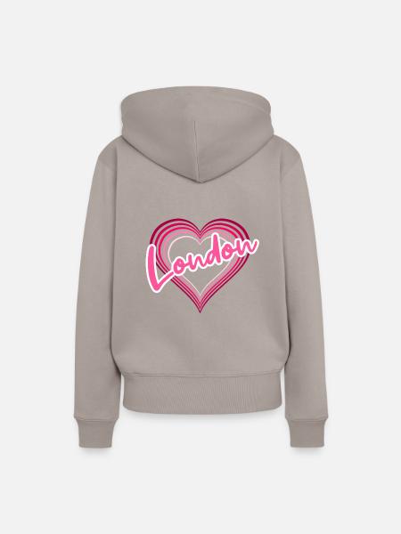 London - Frauen Premium Bio Hoodie - Taupe