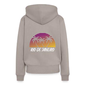 Rio de Janeiro - Sweat à capuche Premium bio Femme - taupe - Dos - Julia (174cm)