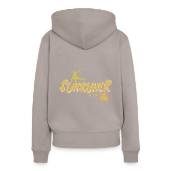 slackline - Sweat à capuche Premium bio Femme - taupe - Dos - Julia (174cm)