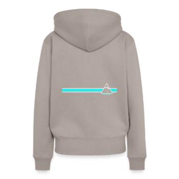 Paragliding - Frauen Premium Bio Hoodie - Taupe - Hinten - Julia (174cm)