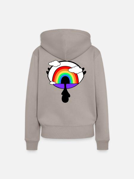 Regenbogenauge - Frauen Premium Bio Hoodie - Taupe