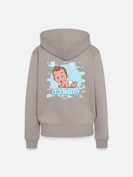 Es ist ein Junge - Frauen Premium Bio Hoodie - Taupe