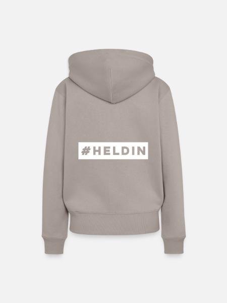 #Heldin - Frauen Premium Bio Hoodie - Taupe