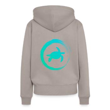 Meeresschildkröte - Frauen Premium Bio Hoodie - Taupe - Hinten - Julia (174cm)