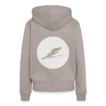 Saut à ski - Sweat à capuche Premium bio Femme - taupe - Dos - Julia (174cm)