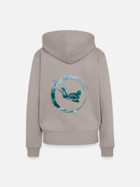 Bodyboard - Frauen Premium Bio Hoodie - Taupe