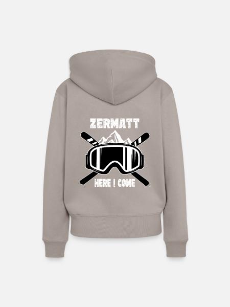Zermatt Ski Sknowboard - Frauen Premium Bio Hoodie - Taupe
