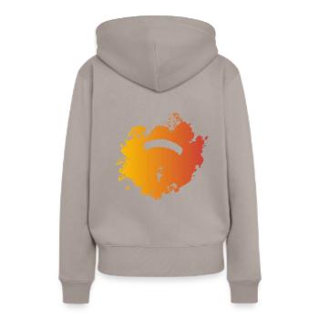 Paragliding - Frauen Premium Bio Hoodie - Taupe - Hinten - Julia (174cm)