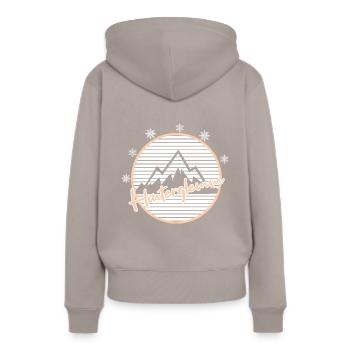Saalbach Hinterglemm - Sweat à capuche Premium bio Femme - taupe - Dos - Julia (174cm)