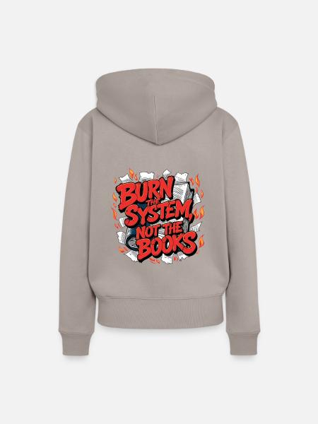 Verbrenne das System - Frauen Premium Bio Hoodie - Taupe