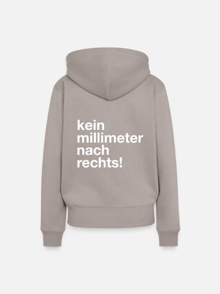 kein millimeter nach rechts! T-Shirt gegen rechts - Frauen Premium Bio Hoodie - Taupe