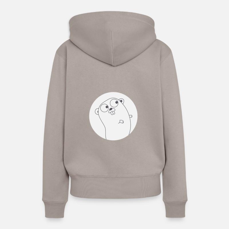 T-shirt de programmeur Gopher Golang - Sweat à capuche Premium bio Femme - taupe