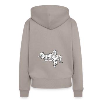 Powerlifting Bodybuilding Gymnastique de levage - Sweat à capuche Premium bio Femme - taupe - Dos - Julia (174cm)