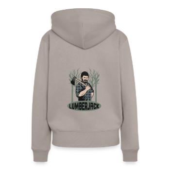 Forêt bûcheron agriculteur scierie cadeau - Sweat à capuche Premium bio Femme - taupe - Dos - Julia (174cm)