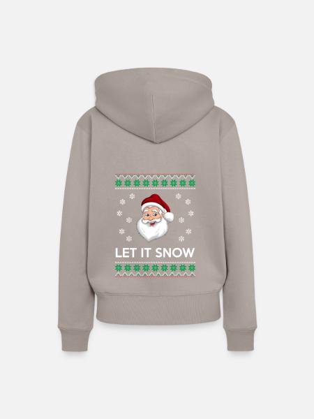 Let it snow Weihnachts Schnee - Frauen Premium Bio Hoodie - Taupe