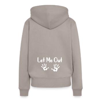 femme enceinte - Sweat à capuche Premium bio Femme - taupe - Dos - Julia (174cm)